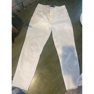 Kut From The Kloth White High-Waisted Frayed Hem Skinny Jeans Size 2